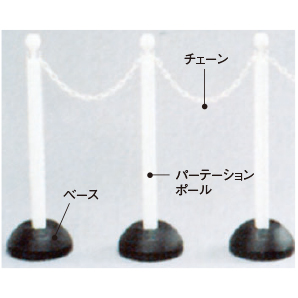 プラスチック製パーテーションポール
